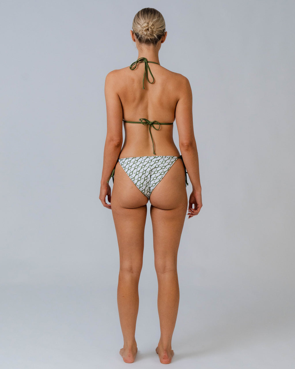 Reversible Y. Print Tie Side Bottom - Olive Green