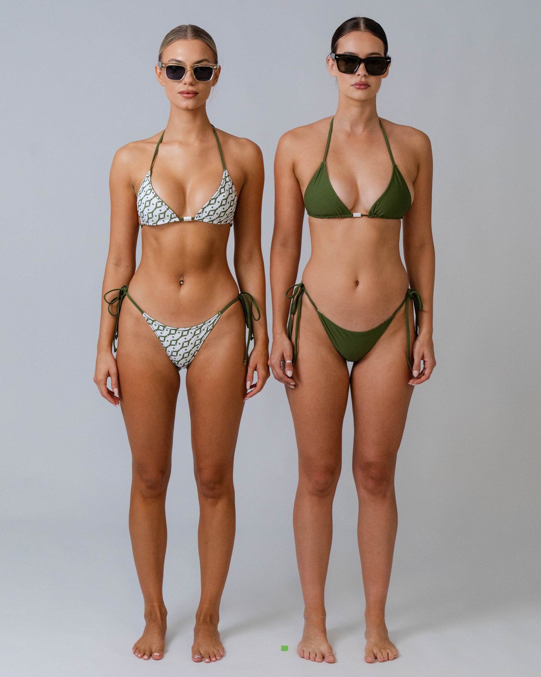 Reversible Y. Print Tie Side Bottom - Olive Green