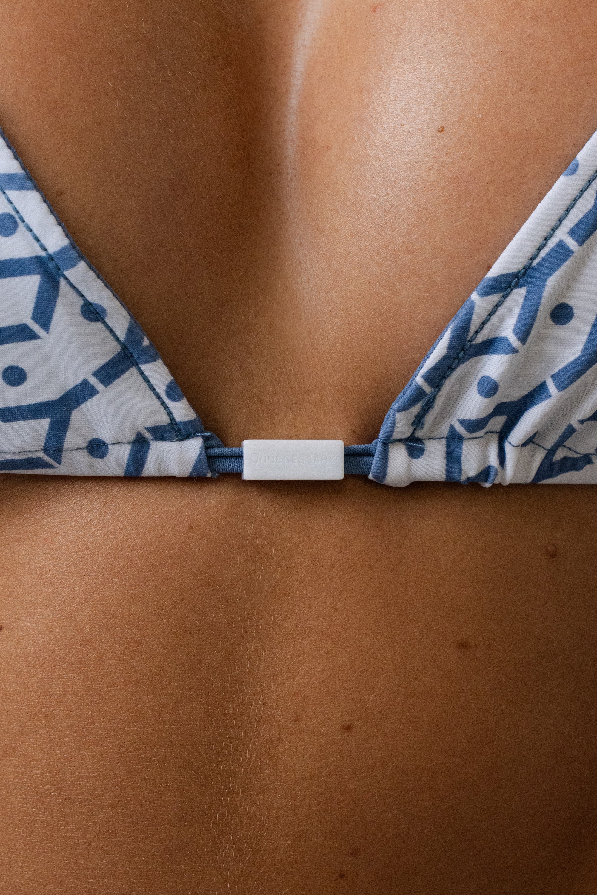 Reversible Y. Print Tie Side Top - Storm Blue