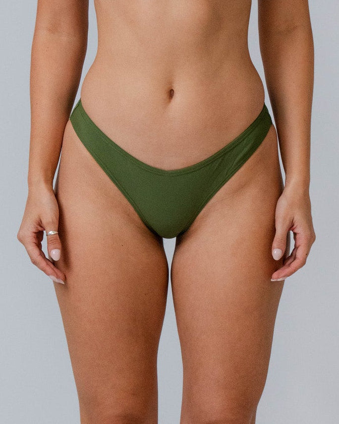 V Swim Bottoms - Olive Green