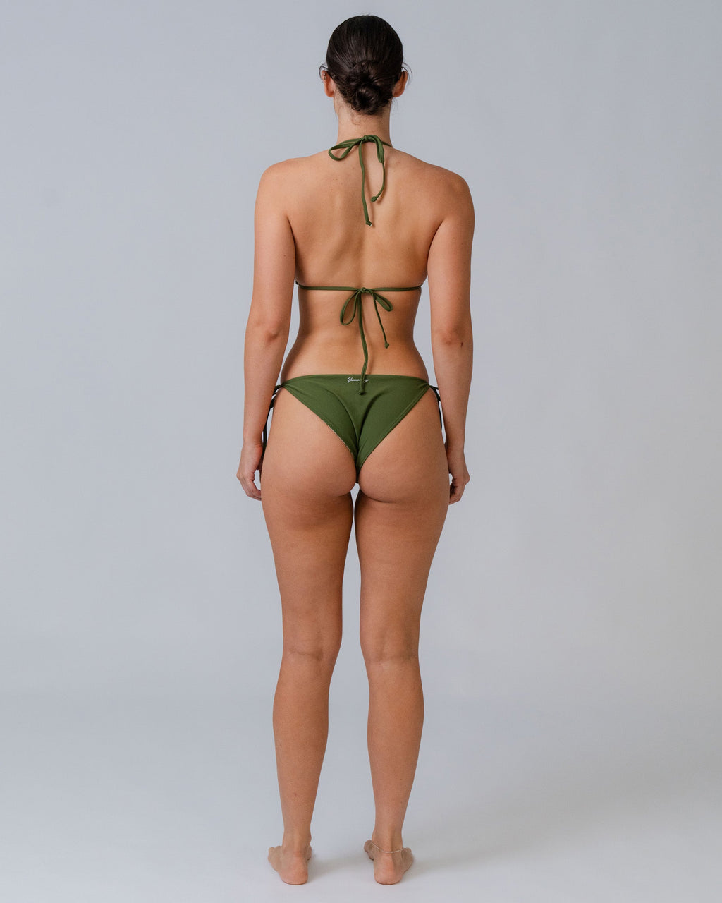 Reversible Y. Print Tie Side Bottom - Olive Green