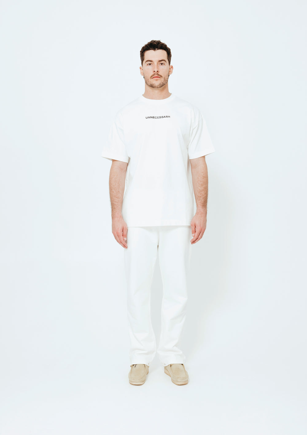 UNNECESSARY Logo T-Shirt | Bone White