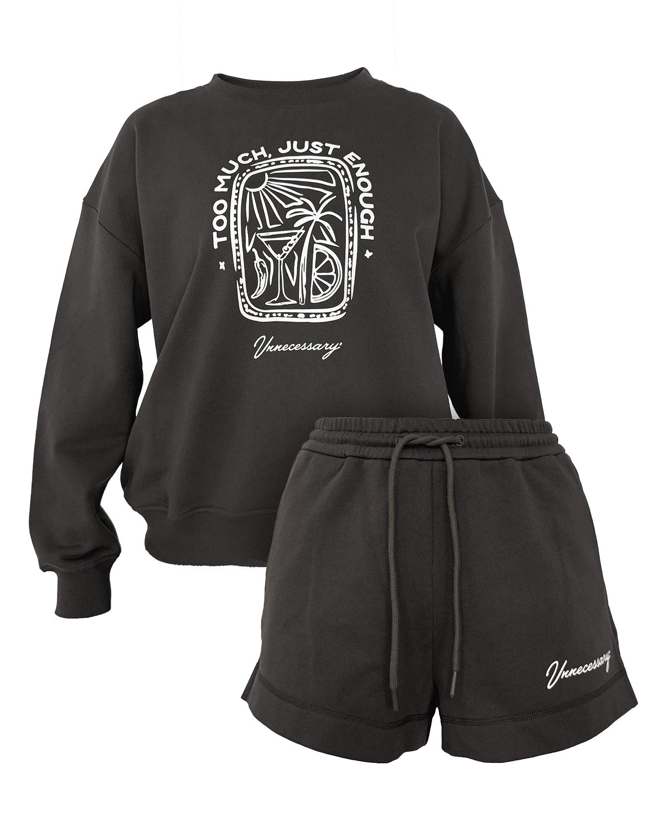 TOO MUCH, JUST ENOUGH SET - CHARCOAL